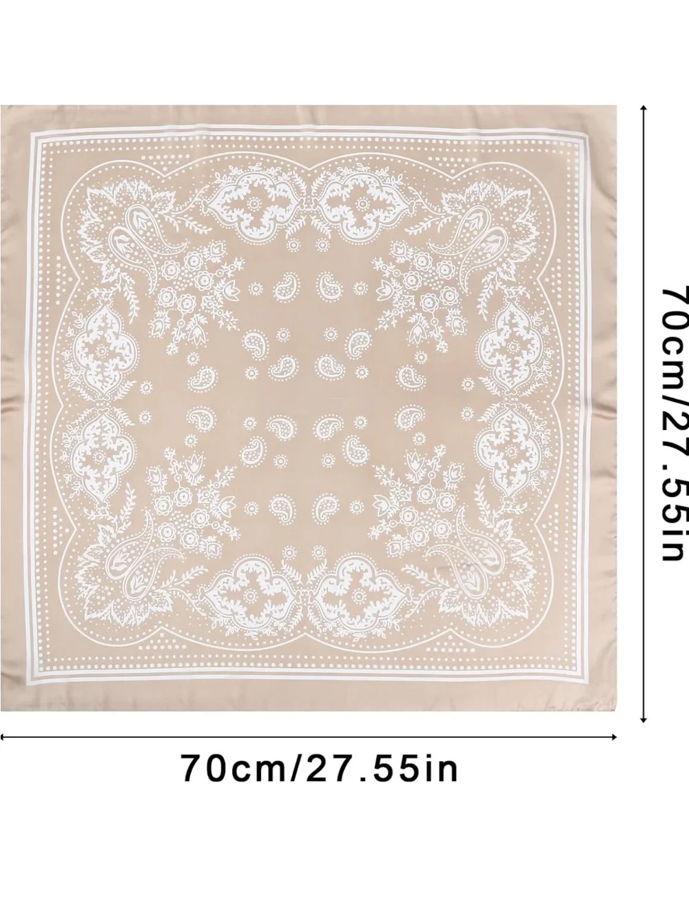 SHEIN Beige and White Paisley Print Scarf